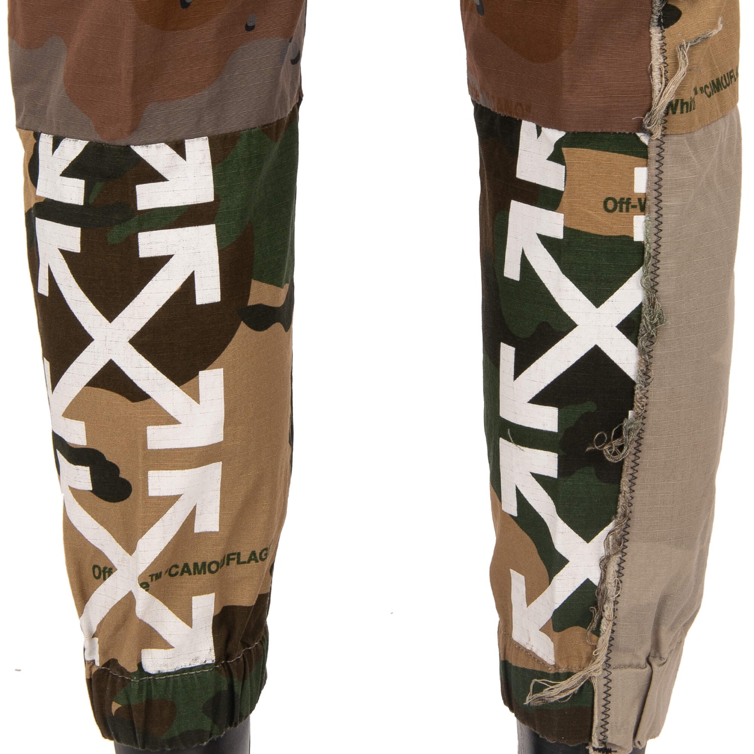正規品 美品 OFF-WHITE Bondage Camo Cargo pant OFF-WHITE Virgil Abloh Camouflage Cargo Pants Trousers Logo Zip