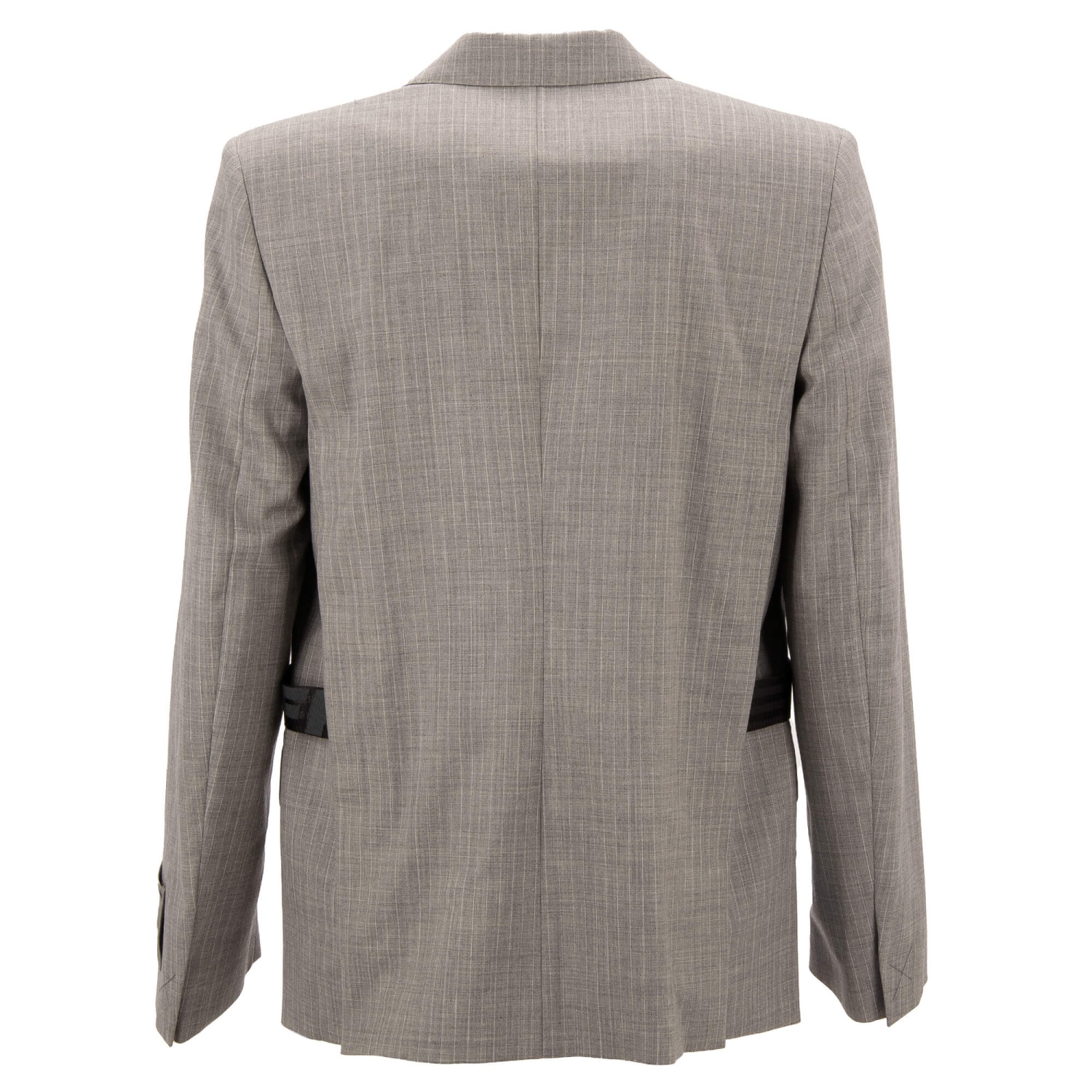 スーツ（メンズ） Off-White Virgin Wool Blazer With Off Patch OFF-WHITE Virgil Abloh Logo Strap Patch Wool Striped Jacket