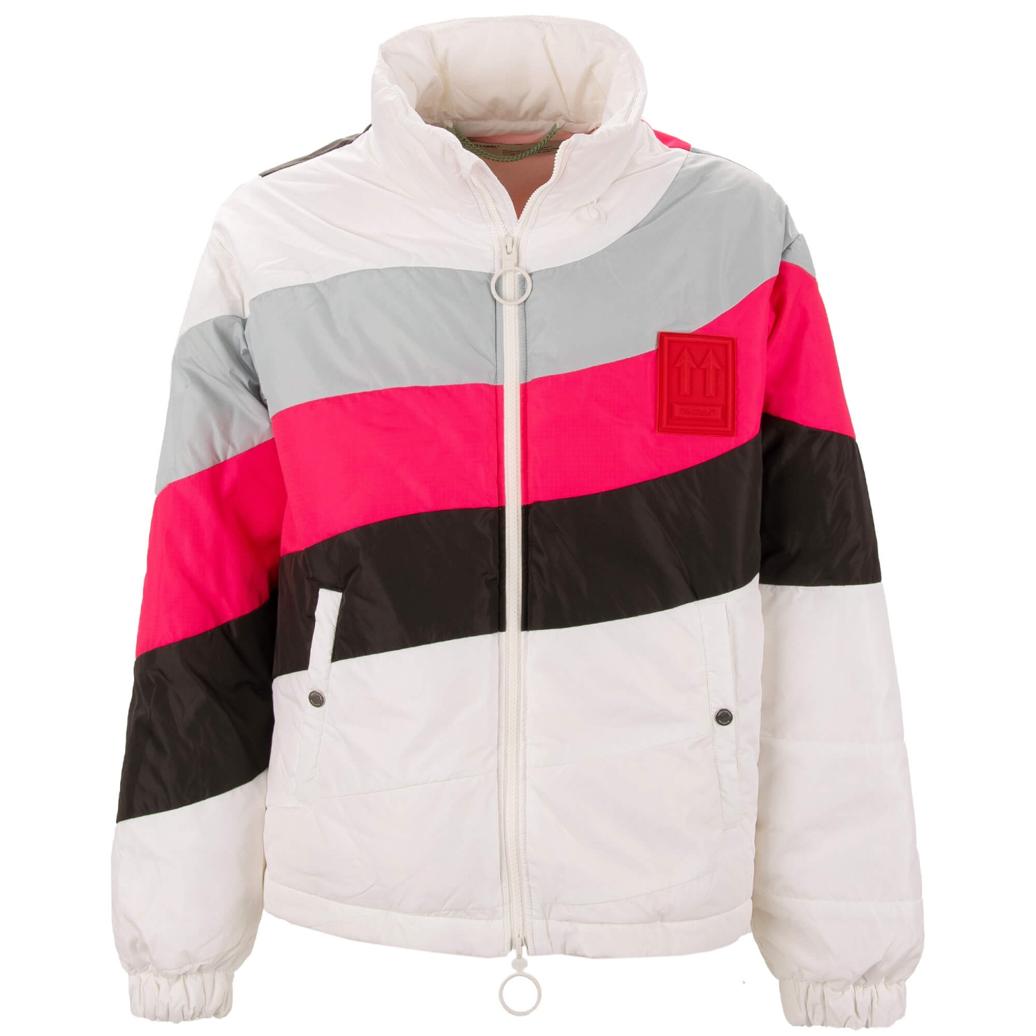 OFF-WHITE Virgil Abloh OFF Logo Puffer Anorak Down Jacket Pink