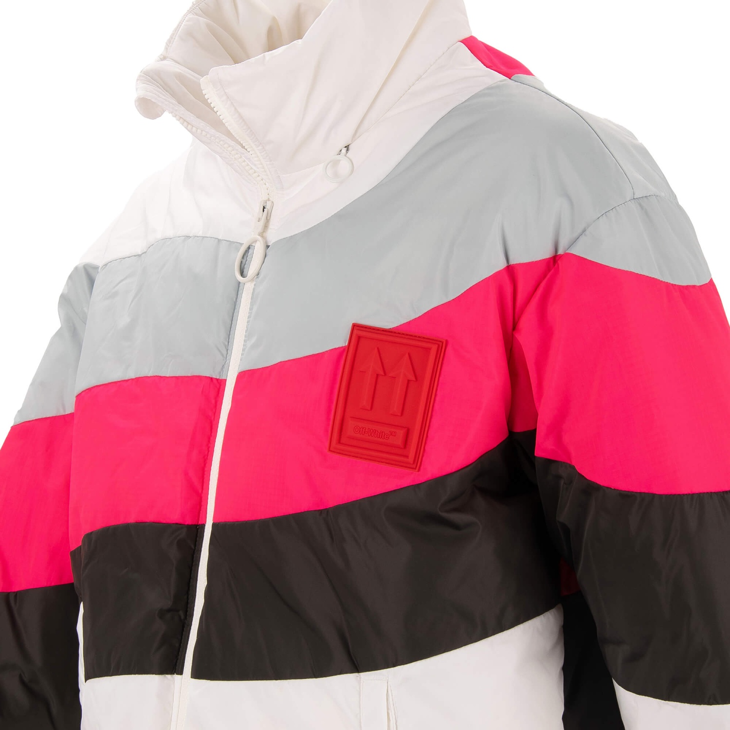 off-white puffer jacket 2WAY pink ダウン　新品 OFF-WHITE Virgil Abloh OFF Logo Puffer Anorak Down Jacket Pink