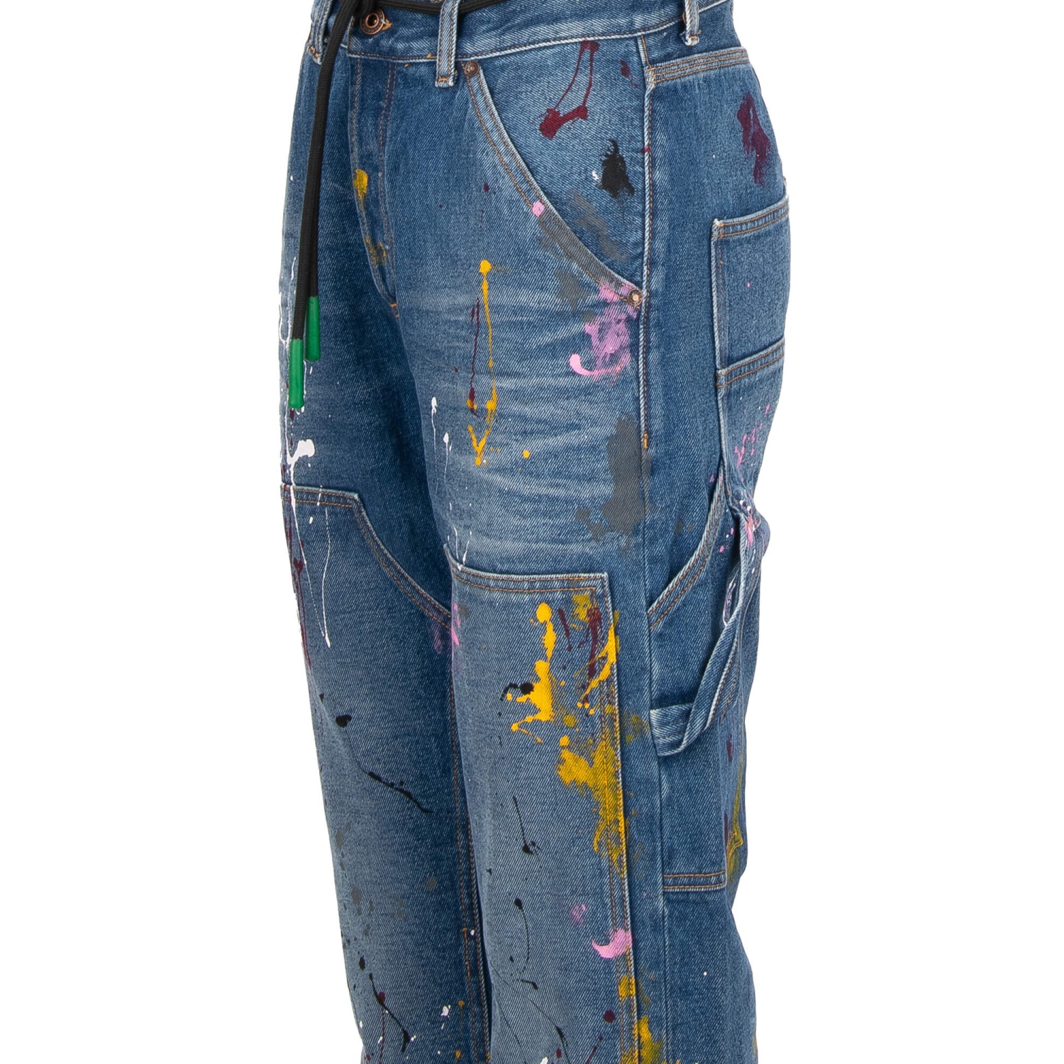 OFF-WHITE Virgil Abloh Painted Vintage Carpenter Pants Jeans Pants