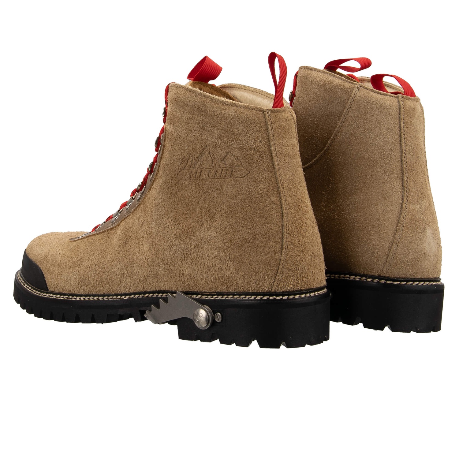 OFF WHITE Virgil Abloh Suede Leather Hiking Boots Shoes Beige 45