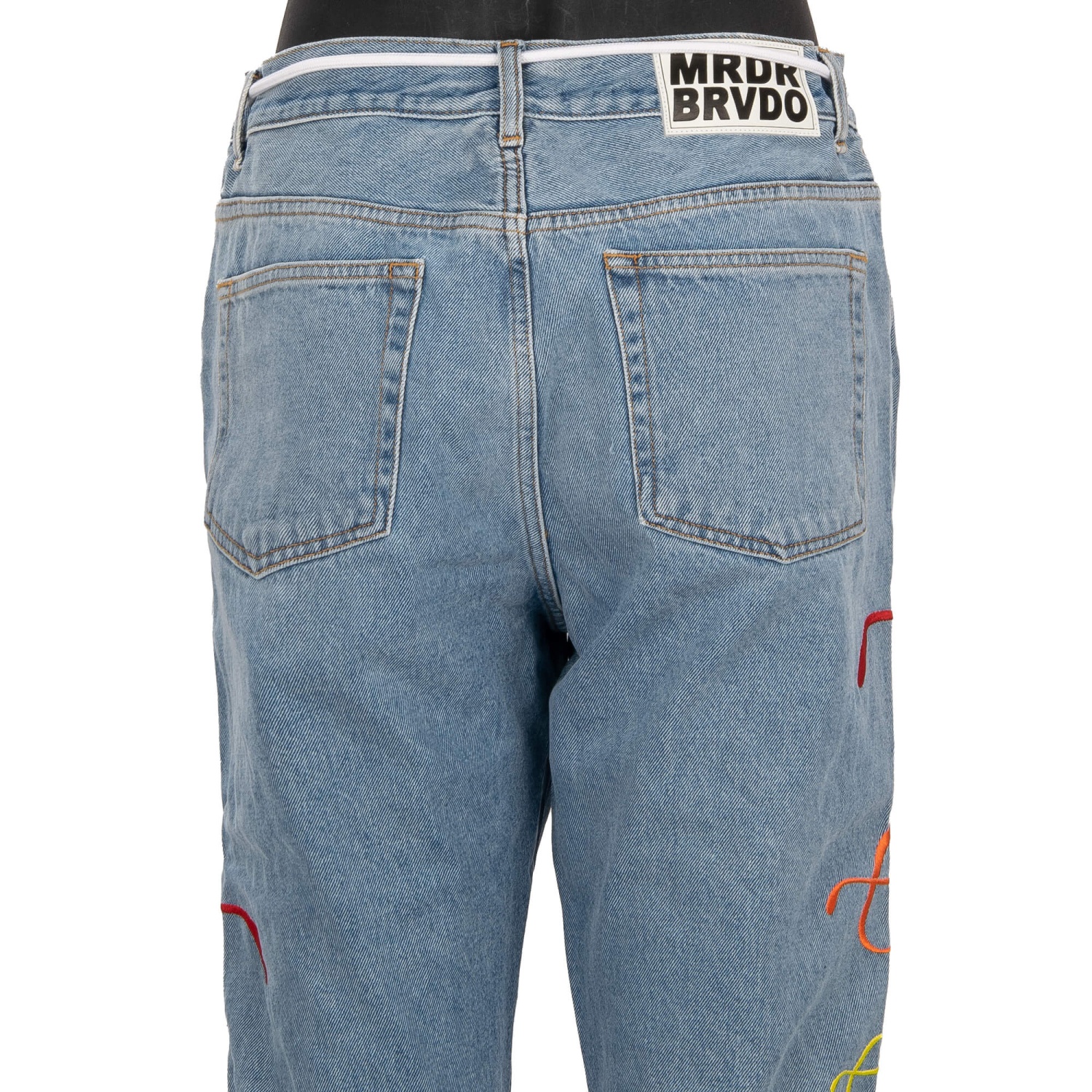 OFF-WHITE x ED BRAVADO Embroidered Destroyed Crystals Jeans