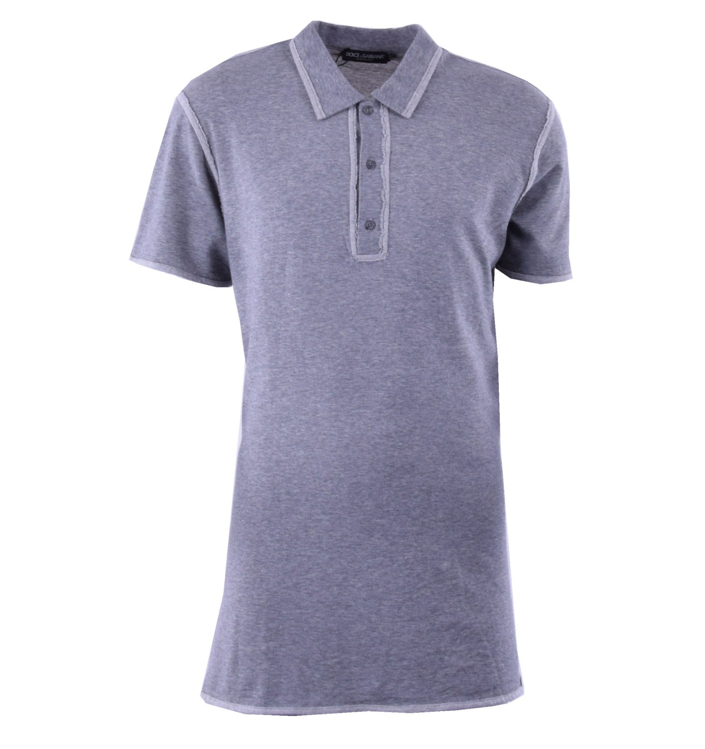 DOLCE & GABBANA Oversize Baumwolle Polo Shirt Grau 44 52 S L