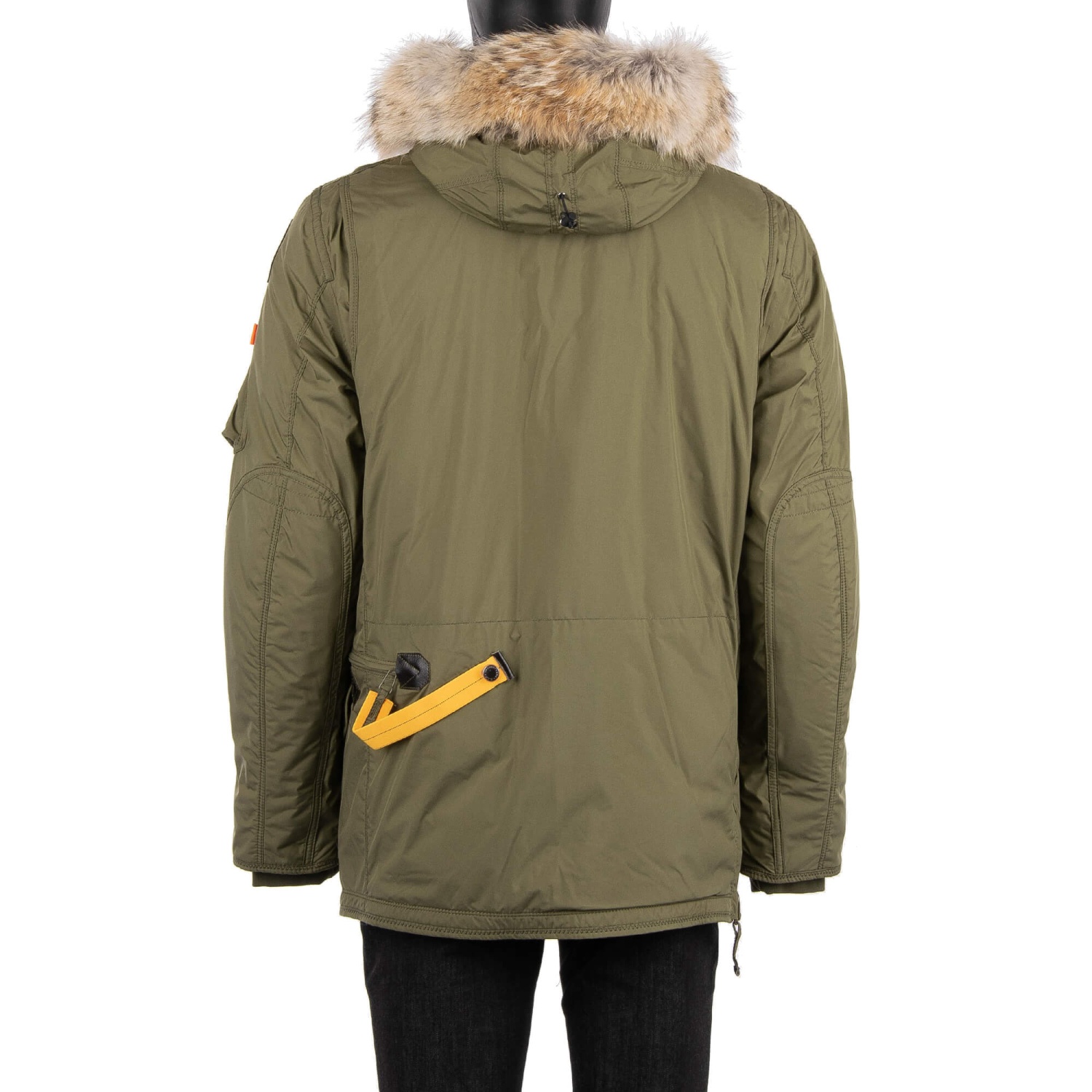 PARAJUMPERS Parka Down Jacket RIGHT HAND LIGHT with Fur Army Green ...