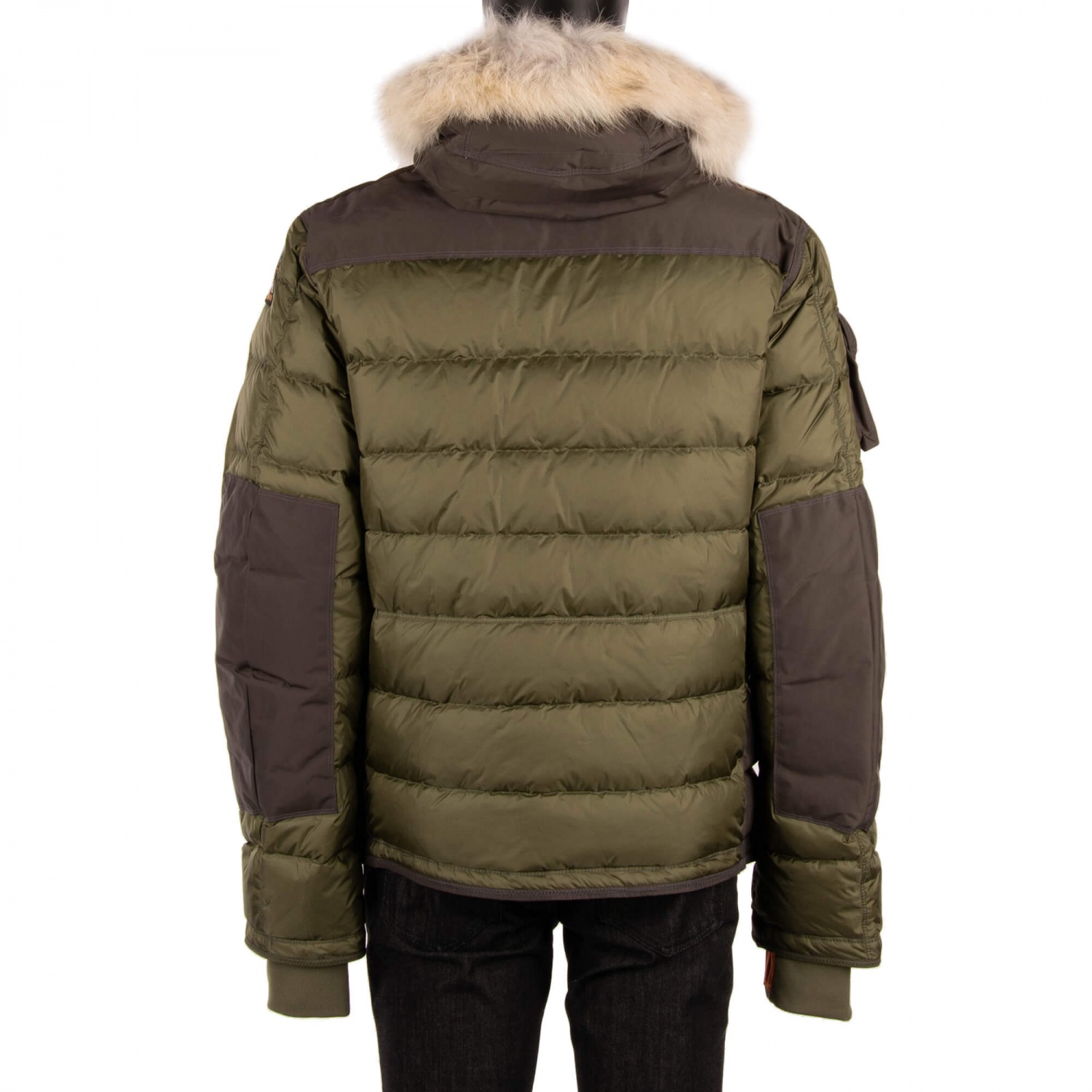 PARAJUMPERS Ski Down Jacket SKIMASTER Fur Hood Pockets Military Green ...