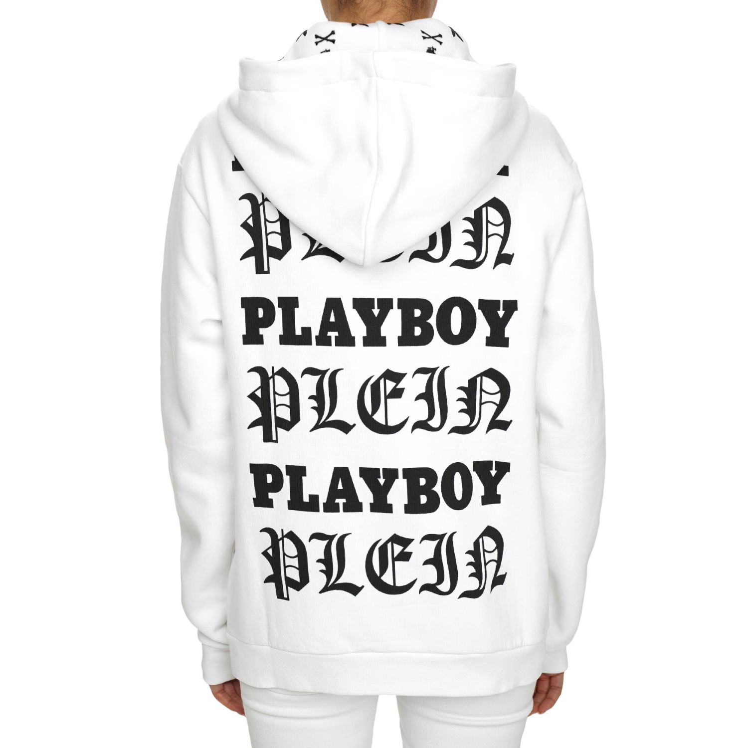 PHILIPP PLEIN X PLAYBOY Smoking Lips Crystal Hoody Sweater