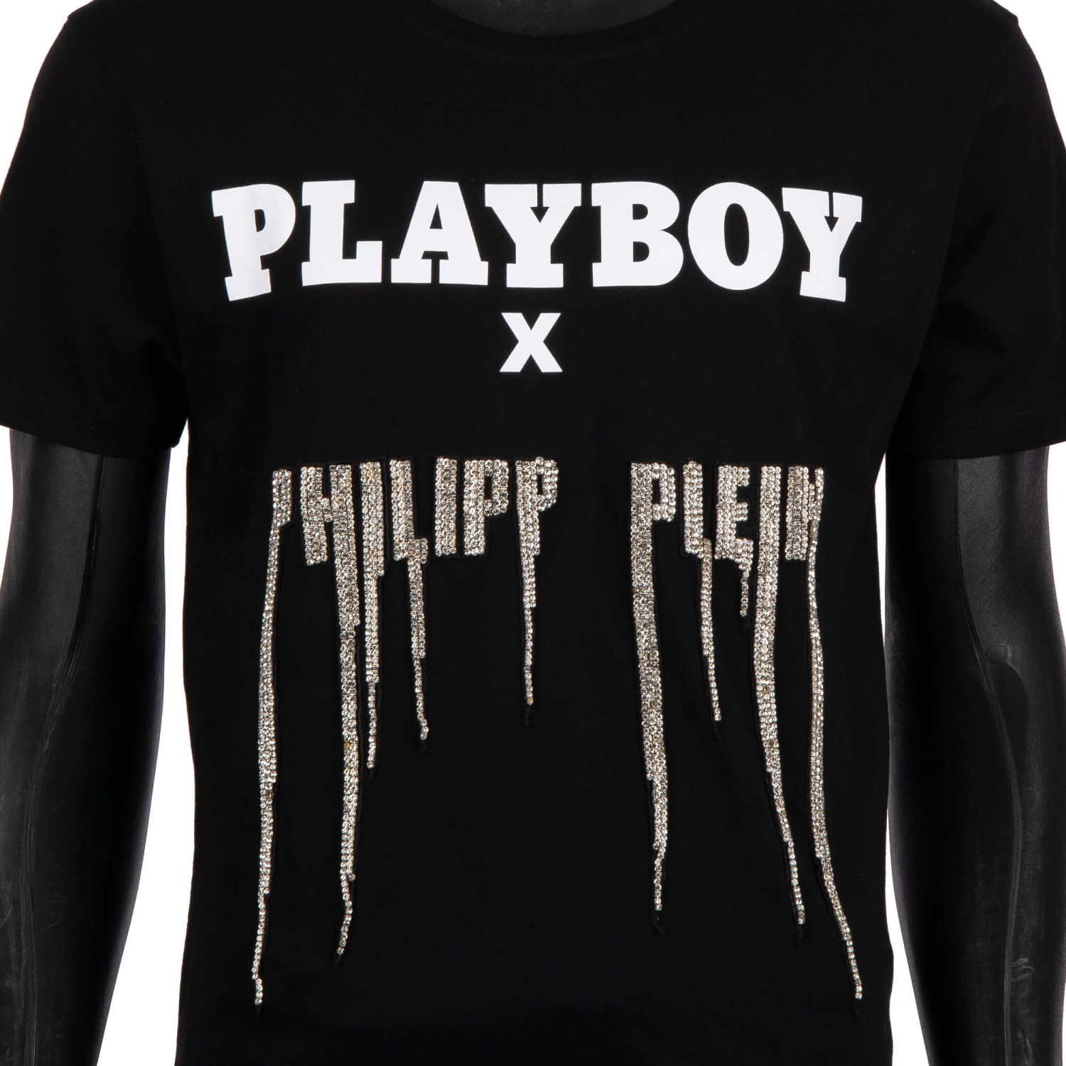 T-SHIRT PHILIPP PLEIN X PLAYBOY - Imprimé Skategirl Avec Cristaux - Noir Taille 4XL - Neuf Avec étiquettes