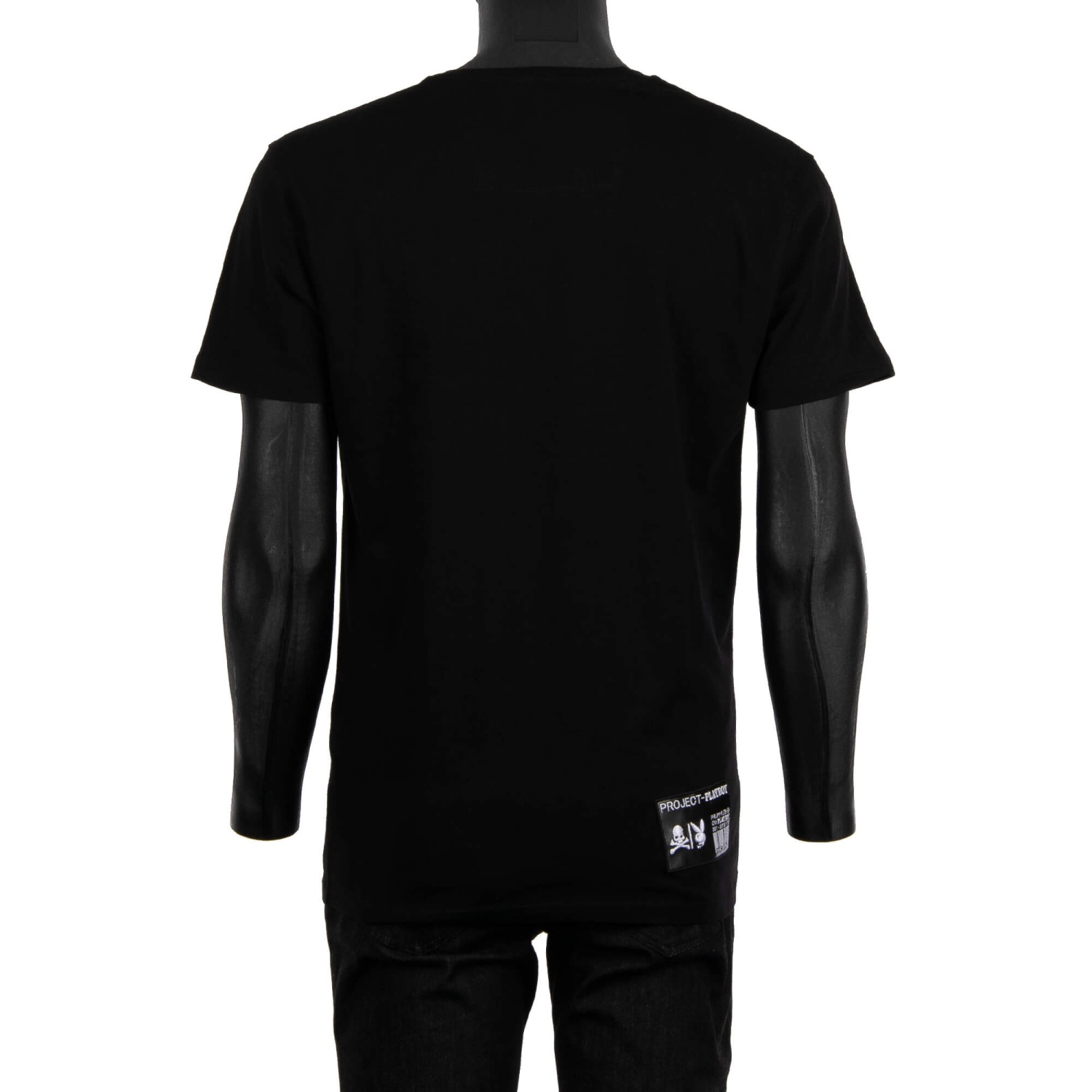 T-shirt Philipp Plein X Playboy - Collaboration Skategirl Avec Strass Et Logo, Taille 4XL Noir, édition Limitée