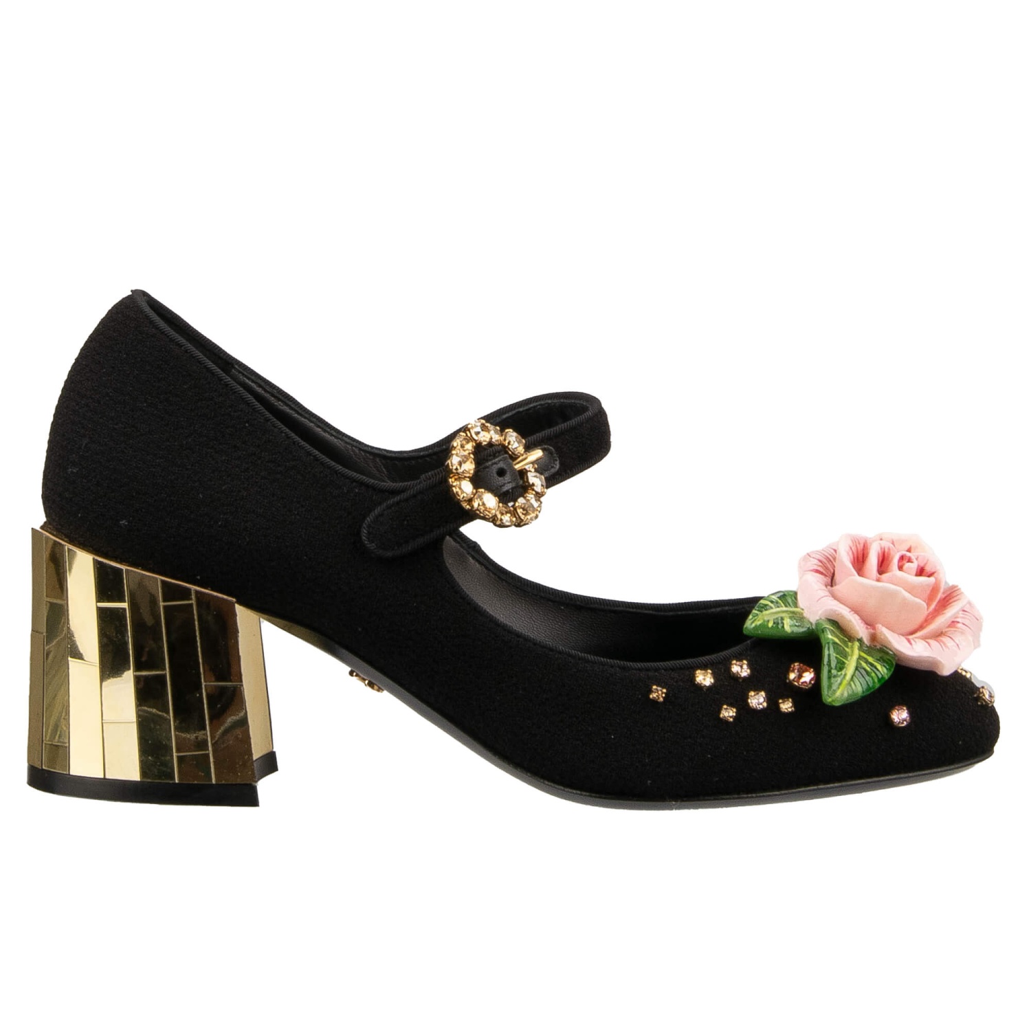 Escarpins Dolce & Gabbana Vally - Talons Très Hauts Avec Dentelle Et Strass - Taille 40 - Noir - Neuf Avec Boîte