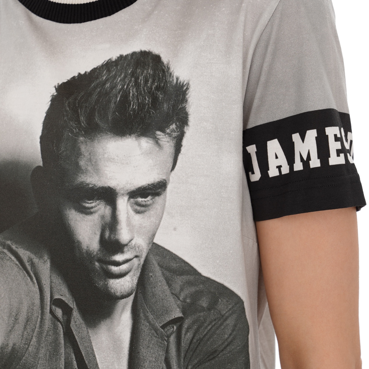 DOLCE & GABBANA James Dean Foto Bild Baumwolle T-Shirt Grau 