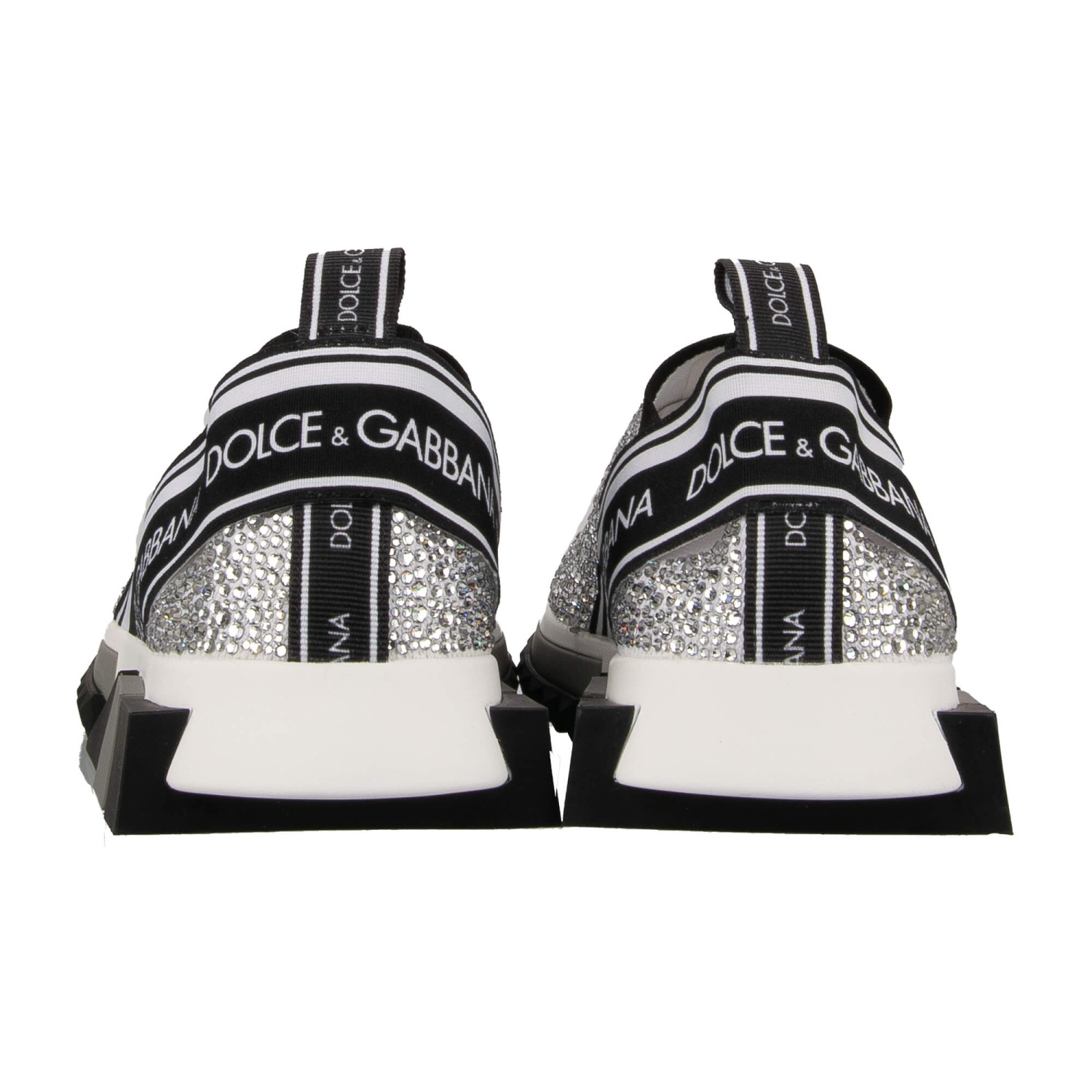 DOLCE & GABBANA Crystal DG Logo Slip-On Sneaker SORRENTO White