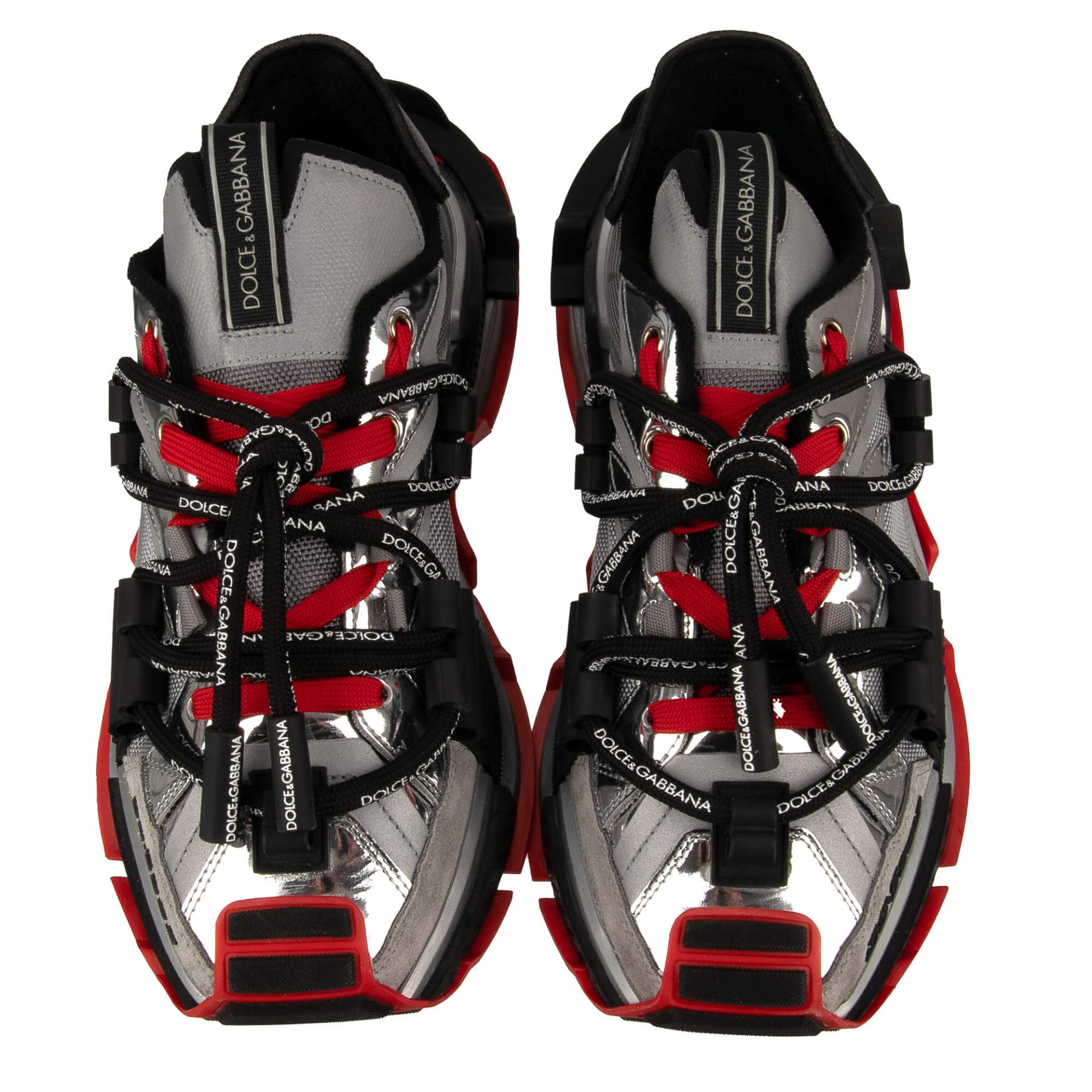 DG 5862 Logo Men Low-Top Sneaker SPACE Silver Red Black | EUR 42 display picture 2