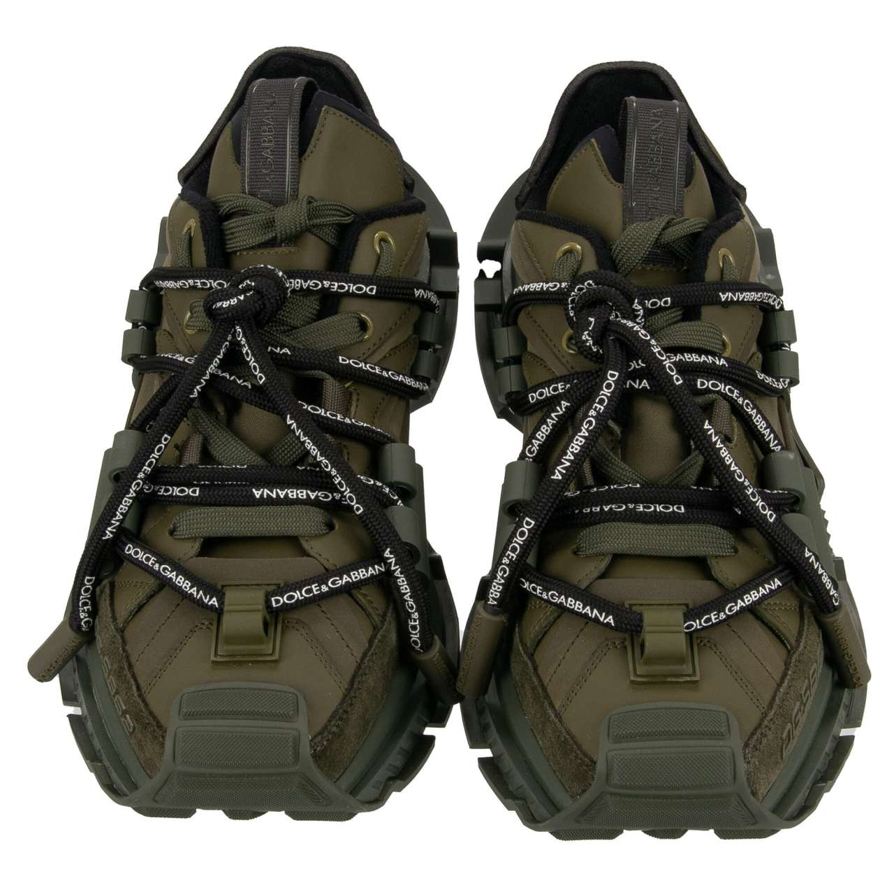 Dolce & Gabbana Men’s Olive Green and Black Low-Top Sneakers DOLCE & GABBANA DG Logo Low Top Sneaker Shoes NEW MIAMI  main image 3