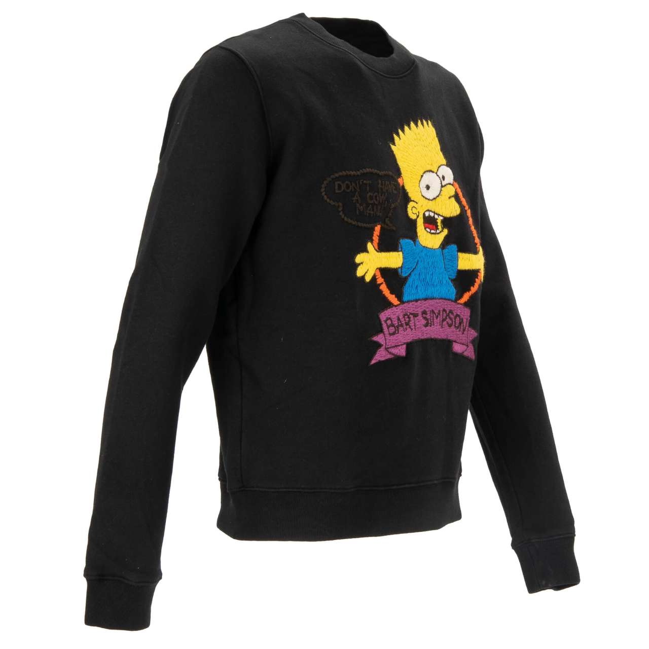Virgil Abloh Sweatshirt with Bart Simpson Embroidery and Logo