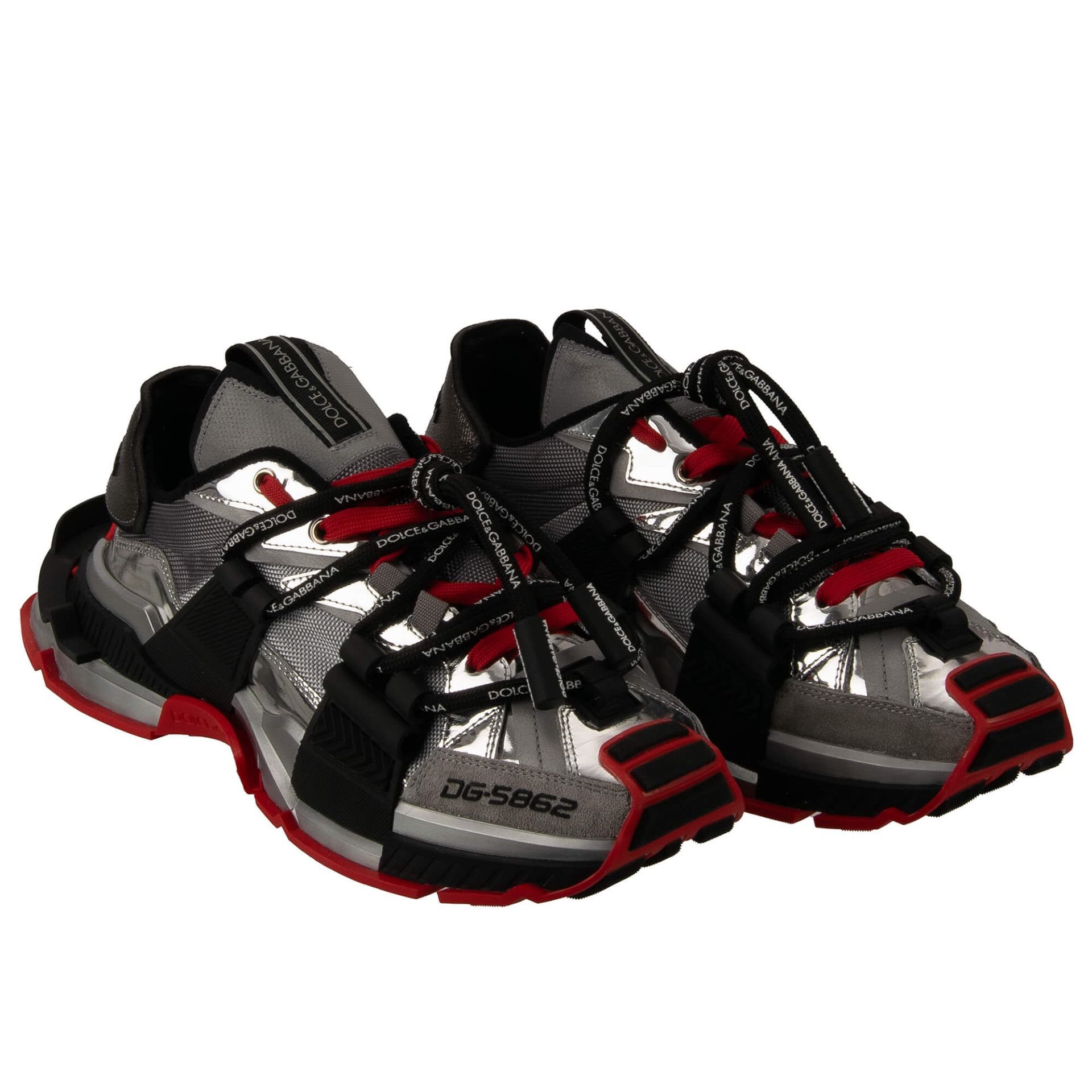 Dolce and Gabana RED/ Silver sneaker Dolce & Gabbana Sequin Sorrento Sneakers | Sendegaro main image 2