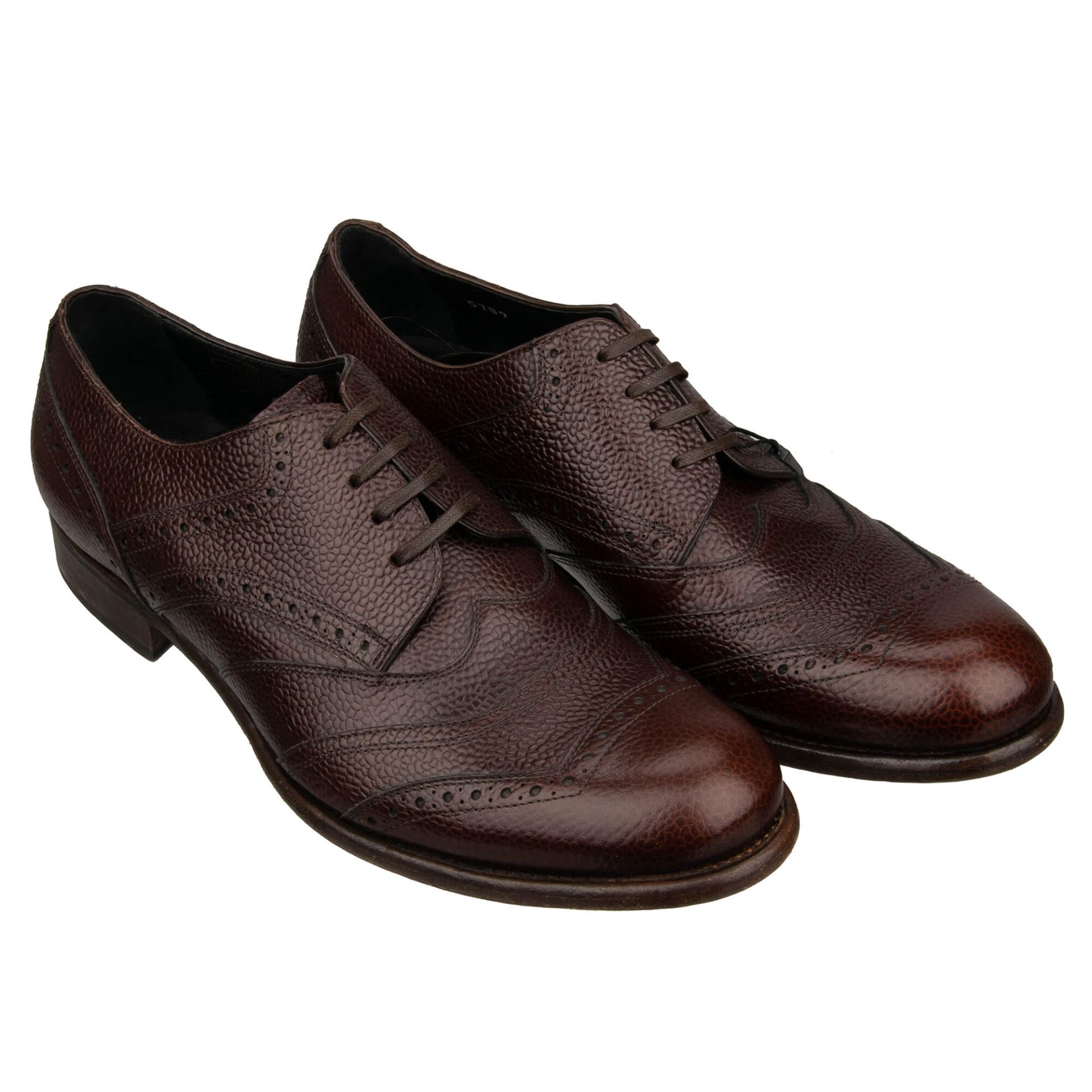 DOLCE & GABBANA SHOES MENS DERBY BROGUE BORDEAUX LEATHER  sz 44 US 11 Classic Leather Lace Derby Shoes SIENA Black Brown 43 US 10 main image 2