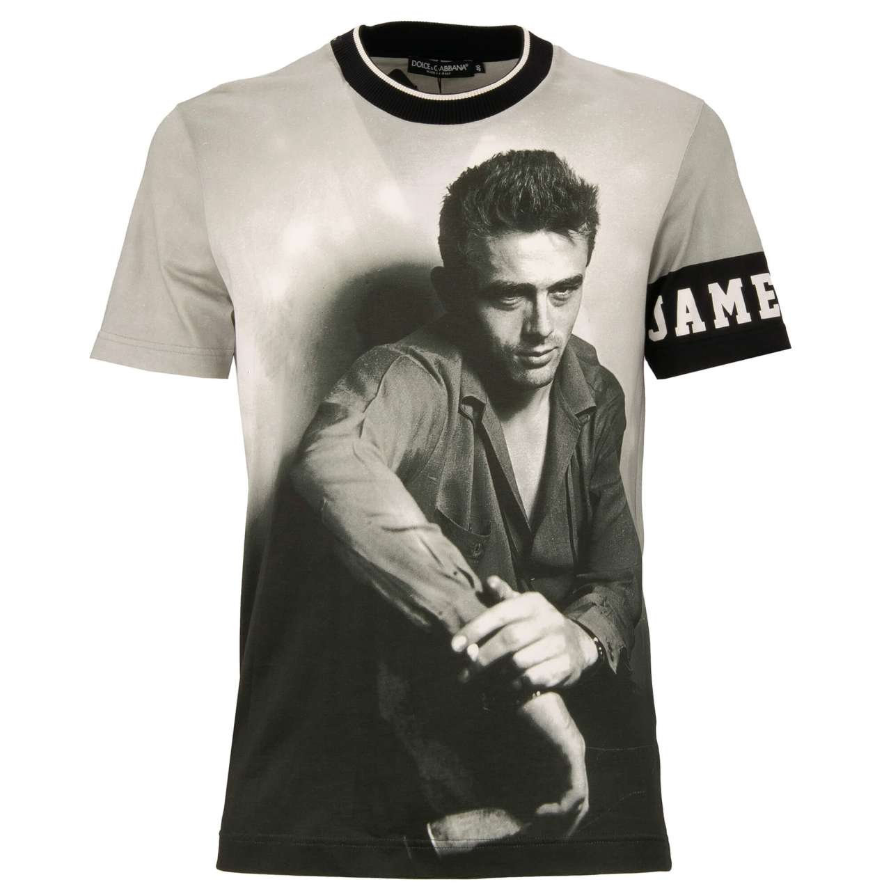 James Dean Picture Cotton T-Shirt Gray | 46 | 13982